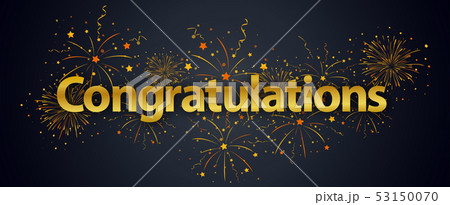 Congratulations banner with fireworks Congratulations banner with fireworks 53150070