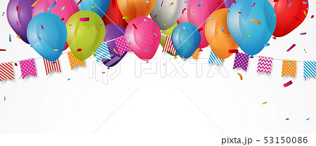 Colorful birthday banner with bunting flags 53150086