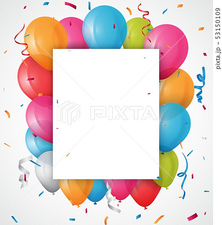 Colorful birthday balloon banner design 53150109