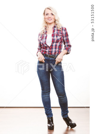 Mid aged woman casual style posing 53151500