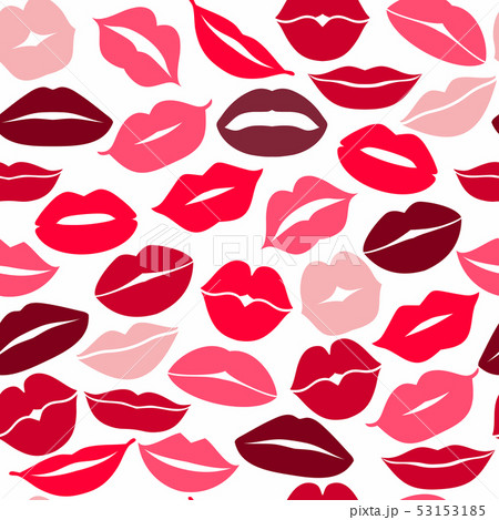 Flat design of lips. Seamless pattern of icon. Flat design of lips. Seamless pattern of icon. 53153185