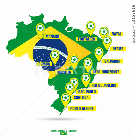 Brazil map of soccer. Brazil map of soccer. 53153616