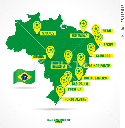 Brazil map of soccer. Brazil map of soccer. 53153618