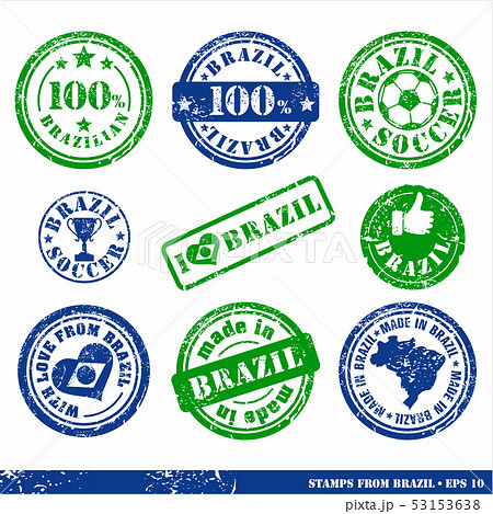 Set of stamps from Brazil. Vector elements 53153638