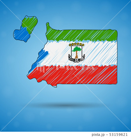 Scribble map of Equatorial Guinea. Sketch Country map for infographic, brochures and presentations 53159621