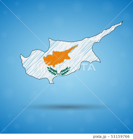 Scribble map of Cyprus. Sketch Country map for infographic, brochures and presentations, Stylized Scribble map of Cyprus. Sketch Country map for infographic, brochures and presentations, Stylized 53159766