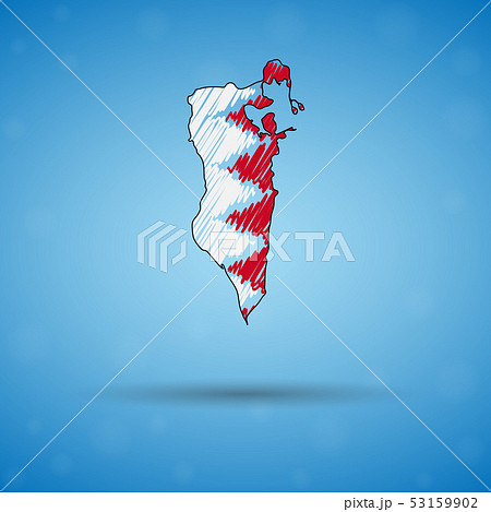 Scribble map of Bahrain. Sketch Country map for infographic, brochures and presentations, Stylized Scribble map of Bahrain. Sketch Country map for infographic, brochures and presentations, Stylized 53159902