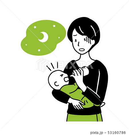 赤ちゃんをあやす母親 53160786