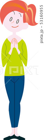 女性　立ちポーズ　全身 53160955