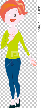 女性　立ちポーズ　全身 53160956