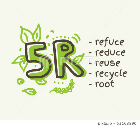 5r Concept Reduce Reuse Recycle Root Refuseのイラスト素材