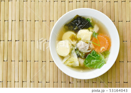 boiled egg tofu with minced pork and cabbage boiled egg tofu with minced pork and cabbage 53164043