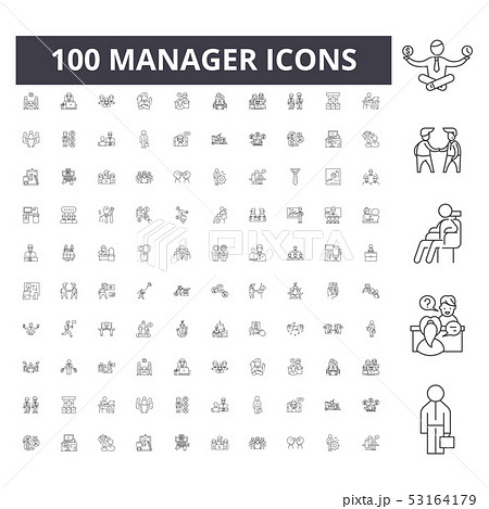 Manager line icons, signs, vector set, outline illustration concept  53164179