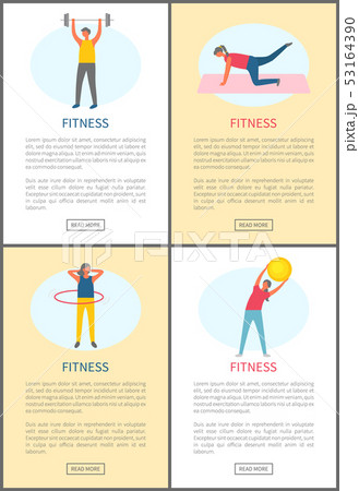Fitness Workout, People Doing Exercises Web Setのイラスト素材 [53164390] - PIXTA