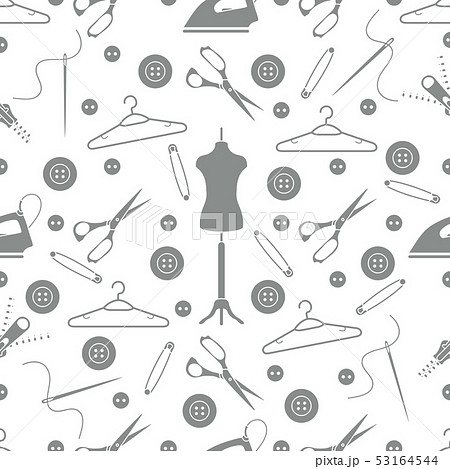 Pattern with tools and accessories for sewing Pattern with tools and accessories for sewing 53164544