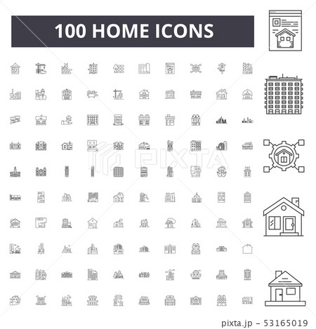 Home line icons, signs, vector set, outline illustration concept Home line icons, signs, vector set, outline illustration concept 53165019