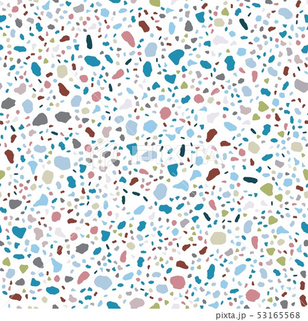 Abstract terrazzo seamless pattern on white 53165568