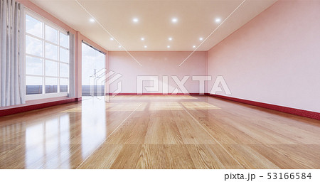 empty room interior with wooden floor empty room interior with wooden floor 53166584