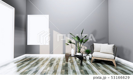 Modern interior with sofa and arm chair 53166629