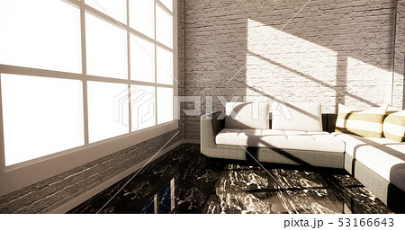 Modern loft style living interior design 53166643