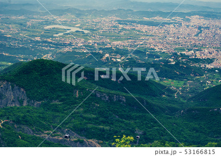 Aerial view of Tirana, capital of Albania from nearest mountains Dajti 53166815