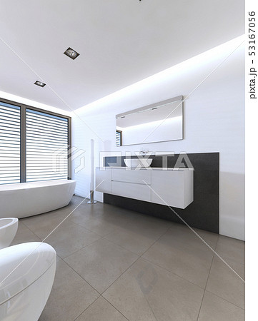 Contemporary bathroom with shower and bath in Contemporary bathroom with shower and bath in 53167056