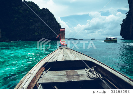 Long-tail boat travel to the island,Phi Phi Island 53168598