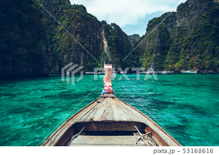 Long-tail boat travel to the island,Phi Phi Island Long-tail boat travel to the island,Phi Phi Island 53168616