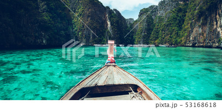 Long-tail boat travel to the island,Phi Phi Island Long-tail boat travel to the island,Phi Phi Island 53168618
