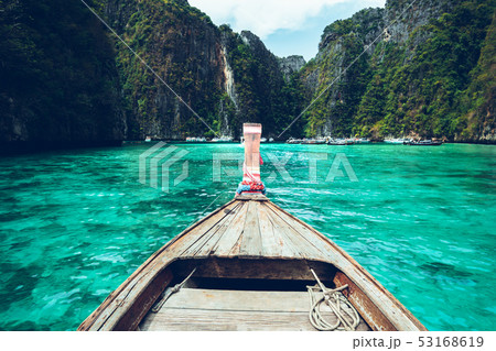 Long-tail boat travel to the island,Phi Phi Island 53168619