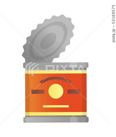 Metal Can with Red Emblem, Open Container Vector Metal Can with Red Emblem, Open Container Vector 53169575