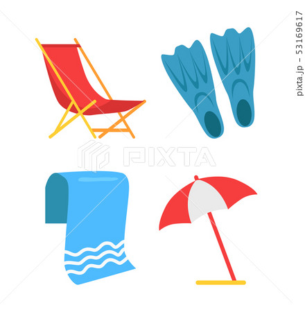 Equipment for Beach and Swimming Vector Icon. Equipment for Beach and Swimming Vector Icon. 53169617
