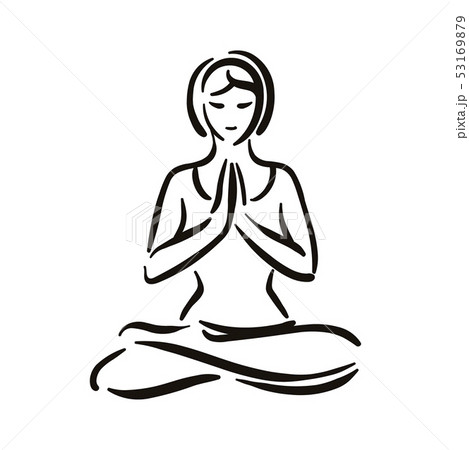 Yoga pose illustration on white backgroundRelax and meditate. Healthy lifestyle. Balance training. 53169879