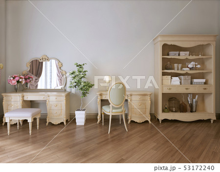 Furniture in the bedroom, bookcase, work and 53172240