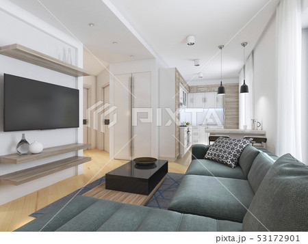 Luxurious modern studio apartment in Contemporary 53172901
