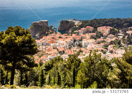 Dubrovnik city from Mount Srd walking trail Dubrovnik city from Mount Srd walking trail 53173765