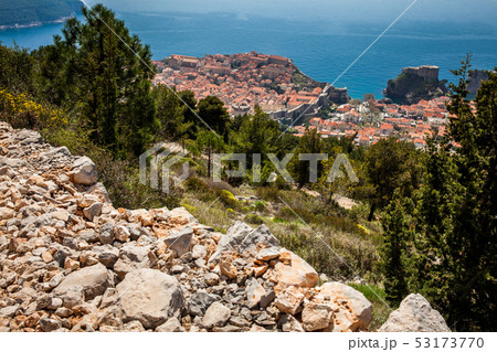 Dubrovnik city from Mount Srd walking trail Dubrovnik city from Mount Srd walking trail 53173770