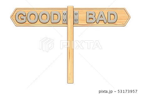 Good And Bad Wooden Sign 3dのイラスト素材