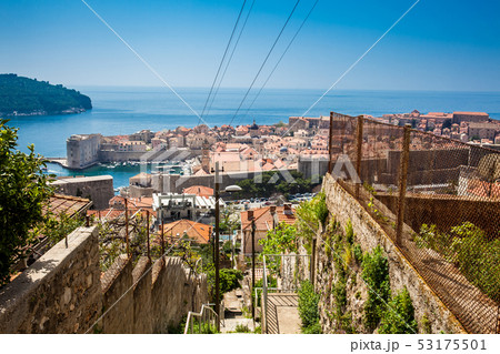 View of Dubrovnik city and cable car View of Dubrovnik city and cable car 53175501