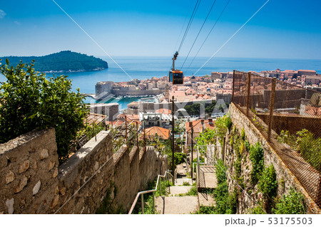 View of Dubrovnik city and cable car View of Dubrovnik city and cable car 53175503