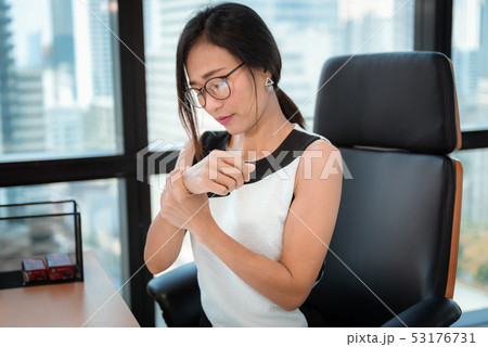 Portrait of Business Woman Having Wrist Pain 53176731