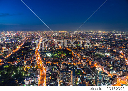 《大阪府》マンションの並ぶ・都市夜景 《大阪府》マンションの並ぶ・都市夜景 53180302