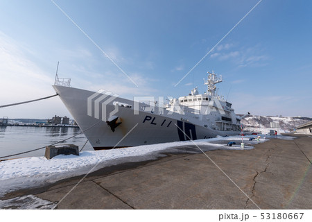 Patrol boat of the coast guard in Japan Patrol boat of the coast guard in Japan 53180667