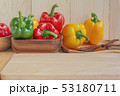 sweet peppers on wooden table background 53180711