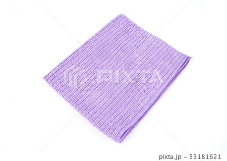 Purple cleaning rag microfiber cloth isolated 53181621