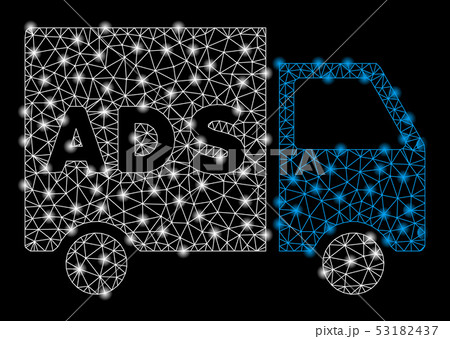 Bright Mesh Wire Frame Advertisement Van with Flash Spots Bright Mesh Wire Frame Advertisement Van with Flash Spots 53182437