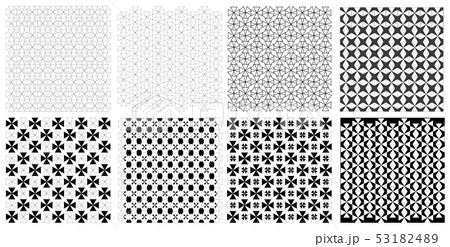 Seamless retro triangle pattern vector set Seamless retro triangle pattern vector set 53182489