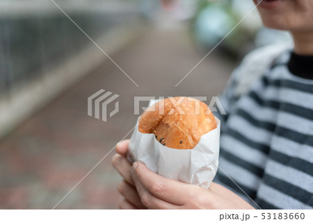 woman eat traditional Taiwanese snack woman eat traditional Taiwanese snack 53183660