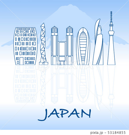 Unusual Japanese architecture Mount Fuji. 53184855