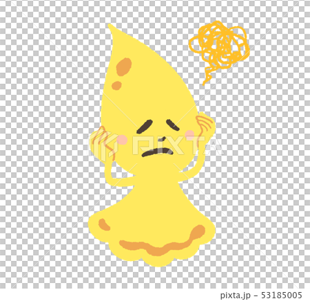 しずくのキャラクター・横向き・黄　（困る） 53185005